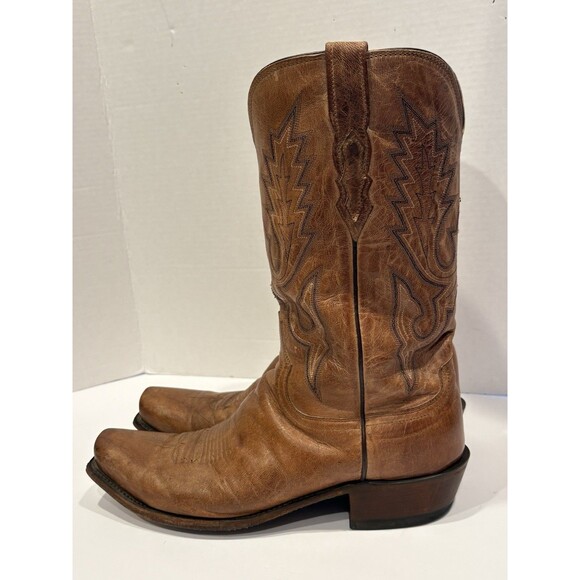 Lucchese | Shoes | Lucchese M087 Cowboy Boots Men 115d Brown Distressed ...